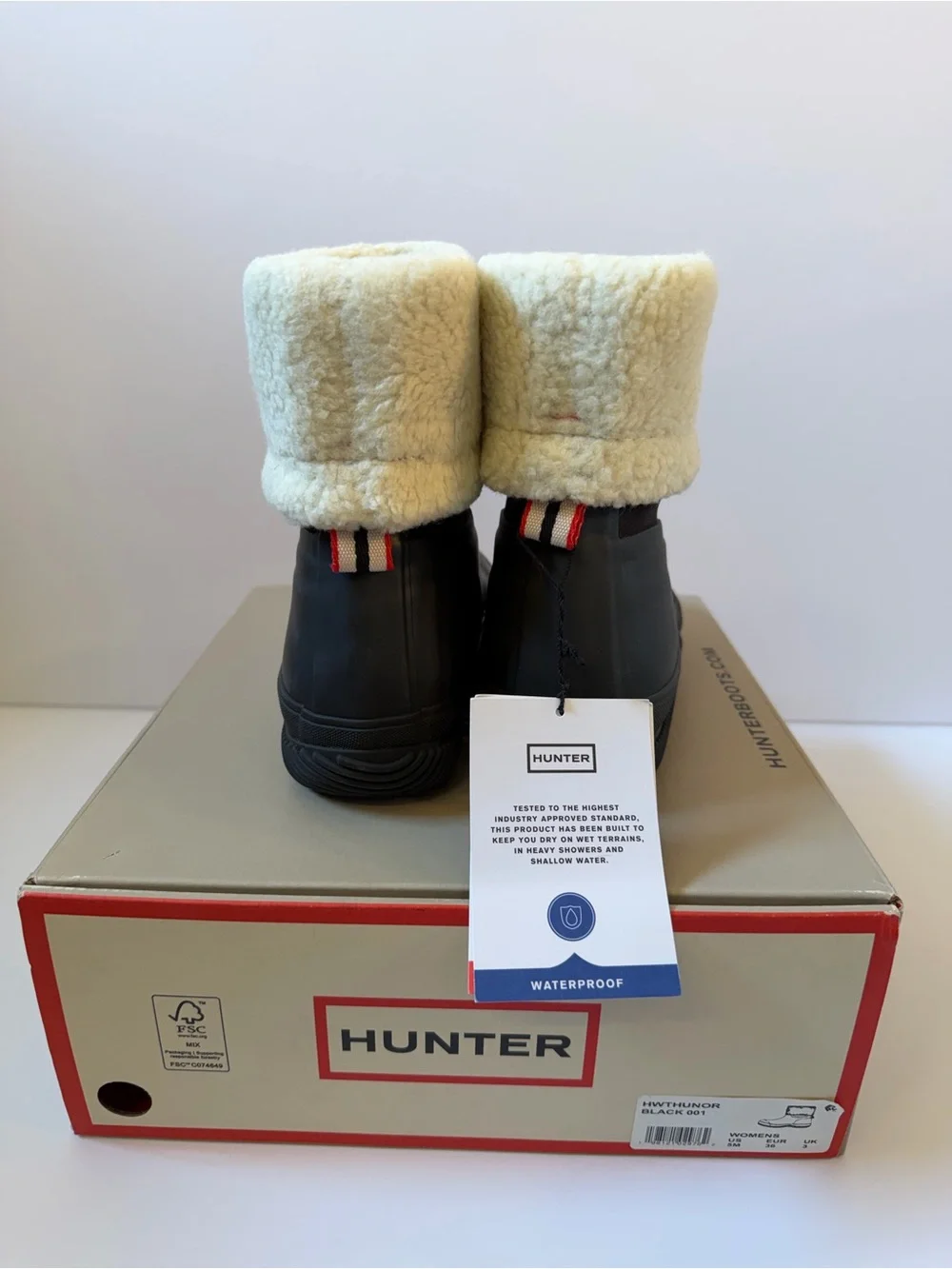 Hunter Women's Thunor Waterproof Rain Boots (Black) (Sz 5) NWB New